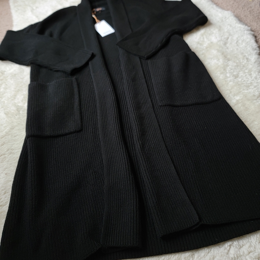 (sold) NWT Quince 100% Australian Merino Wool Duster Cardigan, Black, M 🐨 - Picture 6 of 14